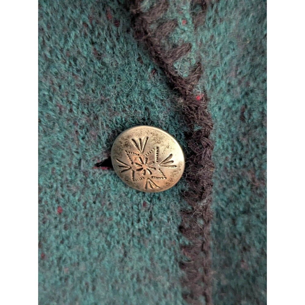 Vtg Coldwater Creek 100% Wool Horse Print Jacket Western Aztec Cowgirl USA M - Picture 10 of 13